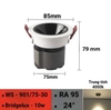 Đèn âm trần Spotlight lỗ khoét 75mm mặt 85mm chiều cao 79mm ánh sáng Trung Tính 4000k công suất 10w góc chiếu 24 độ, Mã sản phẩm: WS-901 COB/75-30