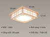 ĐÈN ỐP TRẦN VUÔNG KẺ GỖ - M1963