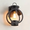 Đèn tường treo ngoài trời - Vỏ đen - Chao kính - Đui E27 - 6841