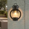 Đèn tường treo ngoài trời - Vỏ đen - Chao kính - Đui E27 - 6841