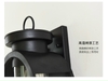 Đèn tường treo ngoài trời - Vỏ đen - Chao kính - Đui E27 - 6841