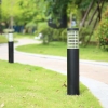 Đèn sân vườn tròn 210 - Đầu bằng - D110mm - Cao 60cm - Lắp bóng đui E27 - Vỏ đen
