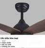 QUẠT TRẦN HIỆN ĐẠI 5 CÁNH CÓ ĐÈN LED NÂU ĐẬM NGẮN 1170MM - MODEL: XC124 / 11 - DC 6 SỐ