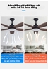 QUẠT TRẦN HIỆN ĐẠI 5 CÁNH CÓ ĐÈN LED NÂU ĐẬM NGẮN 1170MM - MODEL: XC124 / 11 - DC 6 SỐ