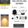 ĐÈN LED ÂM TRẦN SPOTLIGHT - LK 75 / 95 mm - CÔNG SUẤT : 7watt / 12 watt - ĐỘ HOÀN MÀU CAO CRI98 - MODEL: WS - 806 COB