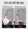 VÒI RỬA BÁT CẮM CHẬU INOX 304 RÚT ĐA NĂNG CÓ NÓNG LẠNH - MODEL: VBR - 5825