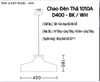 CHAO ĐÈN THẢ ĐUI GIẢ VÂN GỖ D400 - MODEL: 1010A - D400 - BK / WH