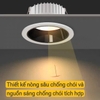 ĐÈN LED ÂM TRẦN DOWNLIGHT ANTI - GLARE - CHỐNG CHÓI SÂU - CRI 90 - GÓC CHIẾU 60 ĐỘ - LK 90mm - MODEL: WS - 912