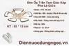 ĐÈN ỐP TRẦN PHONG CÁCH ELEGANT TAM GIÁC KÉP - PHA LÊ GIỮA / CS: 90 W / 3 MÀU ÁNH SÁNG - MODEL : 1770 - 65CM / 90W