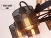 ĐÈN THẢ BÀN ĂN 8 CHAO ĐÈN DẠNG LƯỚI QUAY XUỐNG DÂY THẢ THỪNG ĐUI E27*9,  PHONG CÁCH RETRO, MÃ SẢN PHẨM: 8119 - 8+1