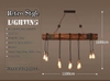 ĐÈN THẢ BÀN ĂN DÂY THỪNG PHONG CÁCH RETRO 10 BÓNG / MODEL : 8110 - 10