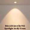 ĐÈN ÂM TRẦN NEW SPOTLIGHT GLOSSY BLACK - GÓC CHIẾU 36 ĐỘ - 12 watt - MODEL : WS - 942 BNOS 2024