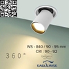 ĐÈN LED ÂM TRẦN 360 ĐỘ ĐA NĂNG KÉO XOAY -CÔNG SUẤT 12 watt - GÓC CHIẾU 24 ĐỘ - LK 90 - 95 mm- MODEL : WS - 840 COB