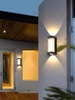 ĐÈN TƯỜNG HAI ĐẦU LED VUÔNG VÁT MẶT NHỰA TRONG SUỐT NỘI NGOẠI THẤT LED COB 12 watt - MODEL : 136 -1543