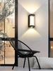 ĐÈN TƯỜNG HAI ĐẦU LED VUÔNG VÁT MẶT NHỰA TRONG SUỐT NỘI NGOẠI THẤT LED COB 12 watt - MODEL : 136 -1543
