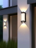 ĐÈN TƯỜNG HAI ĐẦU LED VUÔNG VÁT MẶT NHỰA TRONG SUỐT NỘI NGOẠI THẤT LED COB 12 watt - MODEL : 136 -1543