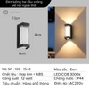 ĐÈN TƯỜNG HAI ĐẦU LED VUÔNG VÁT MẶT NHỰA TRONG SUỐT NỘI NGOẠI THẤT LED COB 12 watt - MODEL : 136 -1543
