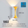 ĐÈN LED GẮN TƯỜNG 2 ĐẦU HÌNH ĐỒNG HỒ CÁT DÙNG TRONG NỘI NGOẠI THẤT - CÔNG SUẤT 10 watt - LED COB 1530 / ÁNH SÁNG VÀNG 3000k - MODEL : 1002