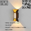 ĐÈN LED GẮN TƯỜNG 2 ĐẦU HÌNH ĐỒNG HỒ CÁT SÁNG TRÒN Ở GIỮA DÙNG TRONG NỘI NGOẠI THẤT - CÔNG SUẤT 12 watt - LED COB 1530 / ÁNH SÁNG VÀNG 3000k - MODEL : HL30 - 2 / NEW 2025