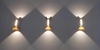 ĐÈN LED GẮN TƯỜNG 2 ĐẦU HÌNH ĐỒNG HỒ CÁT SÁNG TRÒN Ở GIỮA DÙNG TRONG NỘI NGOẠI THẤT - CÔNG SUẤT 12 watt - LED COB 1530 / ÁNH SÁNG VÀNG 3000k - MODEL : HL30 - 2 / NEW 2025
