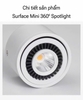 ĐÈN LED LẮP NỔI DẠNG ỐNG BƠ SURFACE MINI 360 SPOTLIGHT - 3000k / 4000k - CÔNG SUẤT 3 watt - GÓC CHIẾU 24 ĐỘ - CRI98 - MODEL : WS - 826
