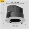 ĐÈN LED ÂM TRẦN CẢM BIẾN KÉP HÀNG CAO CẤP - CẢM BIẾN THÂN NHIỆT CON NGƯỜI VÀ CẢM BIẾN ÁNH SÁNG - ĐỘ HOÀN MÀU CAO CRI98 - BEAM ANGLE 36 ĐỘ - MODEL: WS - 990
