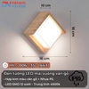 ĐÈN TƯỜNG / ĐÈN TRẦN MÁI VUÔNG VÂN GỖ - LED SMD 12 watt - ÁNH SÁNG TRUNG TÍNH 4000k - DÙNG NỘI NGOẠI THẤT ( IP 65 ) - MODEL : HL -006