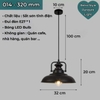 CHAO ĐÈN THẢ QUÁN CAFE - NHÀ HÀNG - QUÁN BAR CÓ XÍCH - BÓNG LED BULB - ĐUI ĐÈN E27 *1 - MODEL : 014 - 320 mm