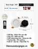 ĐÈN LED ÂM TRẦN MẶT TÁN QUANG DOWNLIGHT COMI DN02 LUMILEDS - LỖ KHOÉT: 95 mm / CÔNG SUẤT : 12 watt / ÁNH SÁNG : 4000k / 6000k  - ĐỘ HOÀN MÀU CAO CRI 90 - MODEL : 995 LUMILEDS
