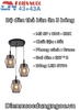 BỘ ĐÈN THẢ BÀN ĂN G06 - 3BK - LẮP BÓNG E27 * 3 - ĐẾ TRÒN