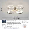 ĐÈN ỐP TRẦN HÌNH TRÒN 4 + 4 CÁNH - PHA LÊ GIỮA / CS: 90 W / 3 MÀU ÁNH SÁNG - MODEL : 1462 - 60CM / 90W