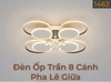 ĐÈN ỐP TRẦN HÌNH TRÒN 4 + 4 CÁNH - PHA LÊ GIỮA / CS: 90 W / 3 MÀU ÁNH SÁNG - MODEL : 1462 - 60CM / 90W