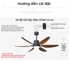 QUẠT TRẦN 6 CÁNH - ÁNH SÁNG 3 MÀU 24 watt - DC 6 SỐ 45 watt - CÓ ĐẢO CHIỀU - HẸN GIỜ 1 / 2 / 4 / 8h - MODEL : 56LF - 1986HĐ