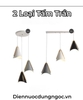 BỘ ĐÈN THẢ 3 HOẶC LẮP RỜI PHONG CÁCH NORDIC - ĐUI GỖ CHAO SẮT BỀN BỈ - MODEL : 8442