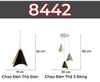 BỘ ĐÈN THẢ 3 HOẶC LẮP RỜI PHONG CÁCH NORDIC - ĐUI GỖ CHAO SẮT BỀN BỈ - MODEL : 8442