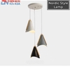 BỘ ĐÈN THẢ 3 HOẶC LẮP RỜI PHONG CÁCH NORDIC - ĐUI GỖ CHAO SẮT BỀN BỈ - MODEL : 8442