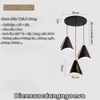 BỘ ĐÈN THẢ 3 HOẶC LẮP RỜI PHONG CÁCH NORDIC - ĐUI GỖ CHAO SẮT BỀN BỈ - MODEL : 8442