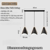 BỘ ĐÈN THẢ 3 HOẶC LẮP RỜI PHONG CÁCH NORDIC - ĐUI GỖ CHAO SẮT BỀN BỈ - MODEL : 8442