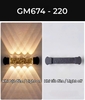 ĐÈN TƯỜNG TIA HAI ĐẦU PHA LÊ GIỮA - CÔNG SUẤT 8 * 1 watt - ÁNH SÁNG VÀNG 3000k - CHỐNG NƯỚC IP65 - MODEL : GM 674 -220