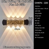 ĐÈN TƯỜNG TIA HAI ĐẦU PHA LÊ GIỮA - CÔNG SUẤT 8 * 1 watt - ÁNH SÁNG VÀNG 3000k - CHỐNG NƯỚC IP65 - MODEL : GM 674 -220