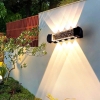 ĐÈN TƯỜNG TIA HAI ĐẦU PHA LÊ GIỮA - CÔNG SUẤT 8 * 1 watt - ÁNH SÁNG VÀNG 3000k - CHỐNG NƯỚC IP65 - MODEL : GM 674 -220