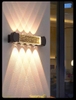 ĐÈN TƯỜNG TIA HAI ĐẦU PHA LÊ GIỮA - CÔNG SUẤT 8 * 1 watt - ÁNH SÁNG VÀNG 3000k - CHỐNG NƯỚC IP65 - MODEL : GM 674 -220