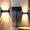 ĐÈN TƯỜNG TIA HAI ĐẦU PHA LÊ GIỮA - CÔNG SUẤT 8 * 1 watt - ÁNH SÁNG VÀNG 3000k - CHỐNG NƯỚC IP65 - MODEL : GM 674 -220