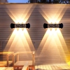 ĐÈN TƯỜNG TIA HAI ĐẦU PHA LÊ GIỮA - CÔNG SUẤT 8 * 1 watt - ÁNH SÁNG VÀNG 3000k - CHỐNG NƯỚC IP65 - MODEL : GM 674 -220