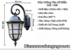 ĐÈN TƯỜNG TÂN CỔ ĐIỂN - CHẤT LIỆU NHÔM ĐÚC + KÍNH - ĐUI ĐÈN E27 * 1 - CHỊU NƯỚC IP65 - MODEL : 083 -225