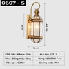 ĐÈN TƯỜNG ĐỒNG KÍNH TÂN CỔ ĐIỂN - CHẤT LIỆU ĐỒNG MẠ VÀNG - KÍNH GLASS - ĐUI ĐÈN E27 * 1 - BÓNG ST 64 / 4w - MODEL : 0607 - S