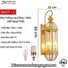 ĐÈN TƯỜNG ĐỒNG KÍNH TÂN CỔ ĐIỂN - CHẤT LIỆU ĐỒNG MẠ VÀNG - KÍNH GLASS - ĐUI ĐÈN E14 * 3 - BÓNG C35 / 4w HOẶC BÓNG NGÔ VÀNG 12w - MODEL : 0607 - L