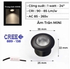 ĐÈN ÂM TRẦN MINI - LỖ KHOÉT 25 MM - MẶT ĐÈN 35 MM - CÔNG SUẤT 1W - ÁNH SÁNG 3000K / 4000K -  MODEL : WS 889 - 138