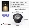 ĐÈN ÂM TRẦN MINI - LỖ KHOÉT 25 MM - MẶT ĐÈN 35 MM - CÔNG SUẤT 1W - ÁNH SÁNG 3000K / 4000K -  MODEL : WS 889 - 138