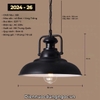 CHAO ĐÈN THẢ PHONG CÁCH RETRO - ĐUI ĐÈN E27 * 1 - MODEL : 2024 - 26